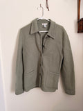 Talbots olive wool coat, front view