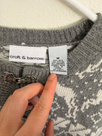 Croft & Barrow brand tag with material details, size M