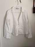 Zara white cardigan, front view