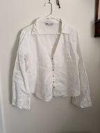 Zara white cardigan, front view