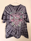 Metallica tie-dye t-shirt front with winged skull graphic